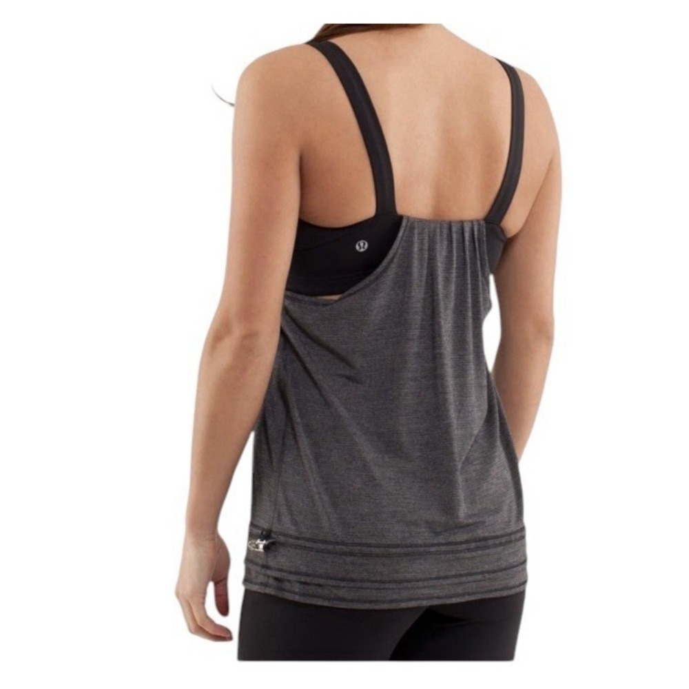 Lululemon Run: Back on Track Tank Women's Size 8 Black Gray Athleisure